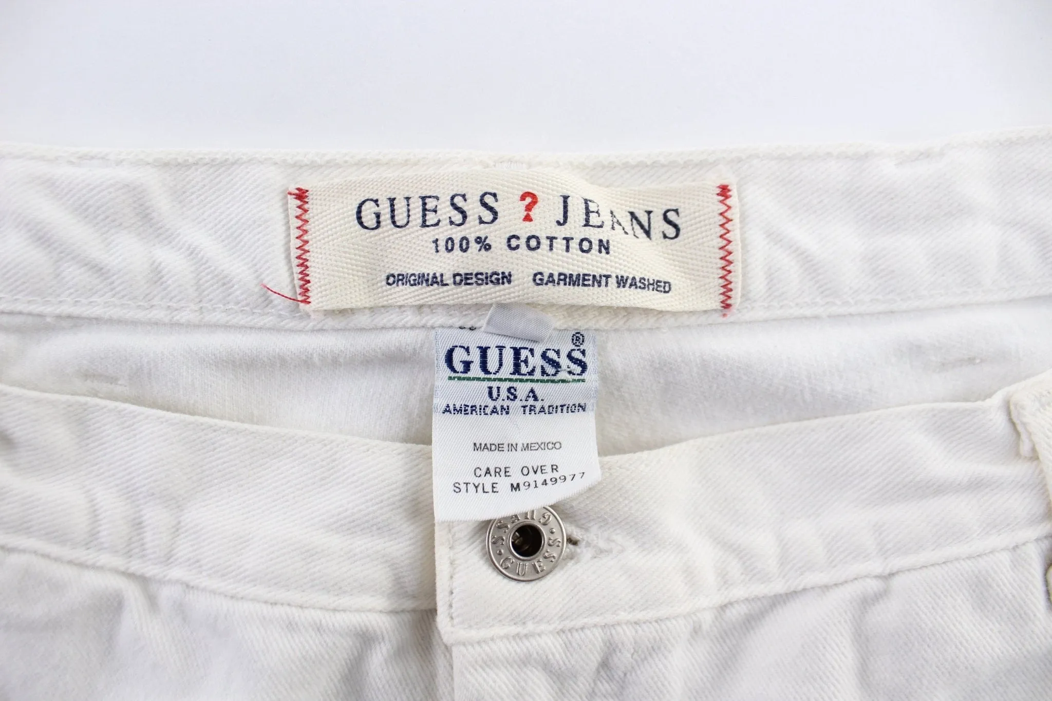 90's Guess White Denim Shorts