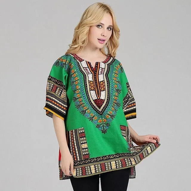 African Fashion Dashiki Design Floral Dress African Traditional Print Dashiki Dress for Men and Women