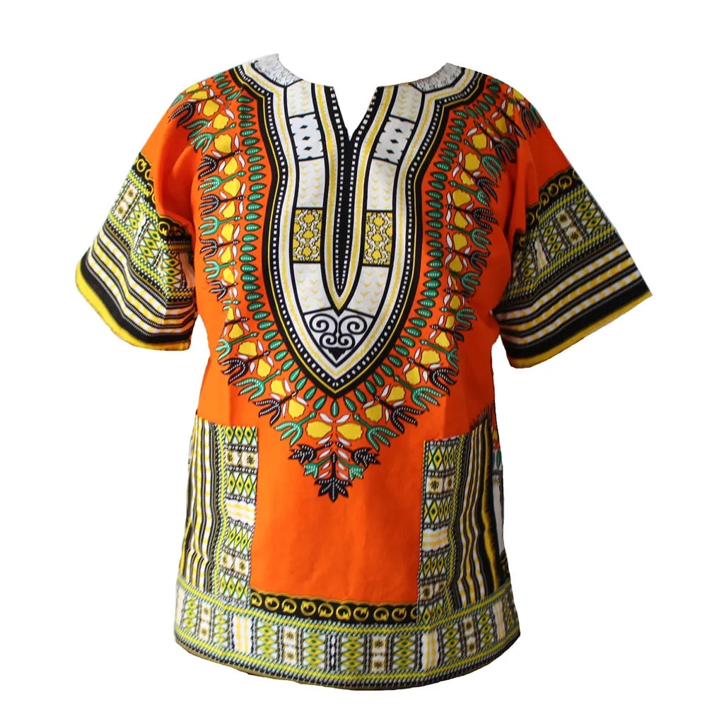 African Fashion Dashiki Design Floral Dress African Traditional Print Dashiki Dress for Men and Women