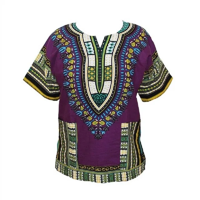 African Fashion Dashiki Design Floral Dress African Traditional Print Dashiki Dress for Men and Women