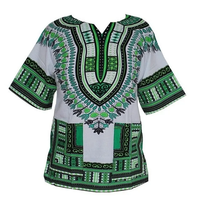 African Fashion Dashiki Design Floral Dress African Traditional Print Dashiki Dress for Men and Women