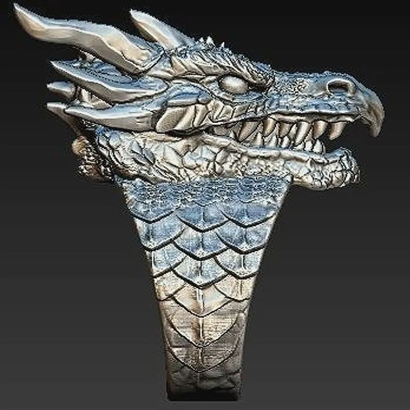Big Gothic Mythology Biker Stainless Steel Dragon Ring
