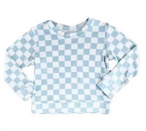 Brokedown Clothing Kid's Blue Check Sweatshirt