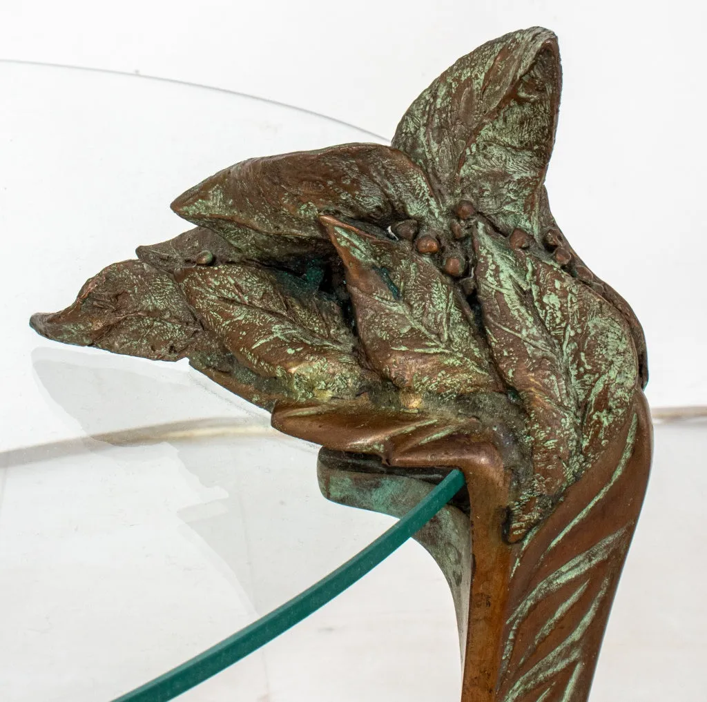 Bronze-Mounted Glass End Table