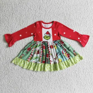 christmas twirly dress girls boutique clothing