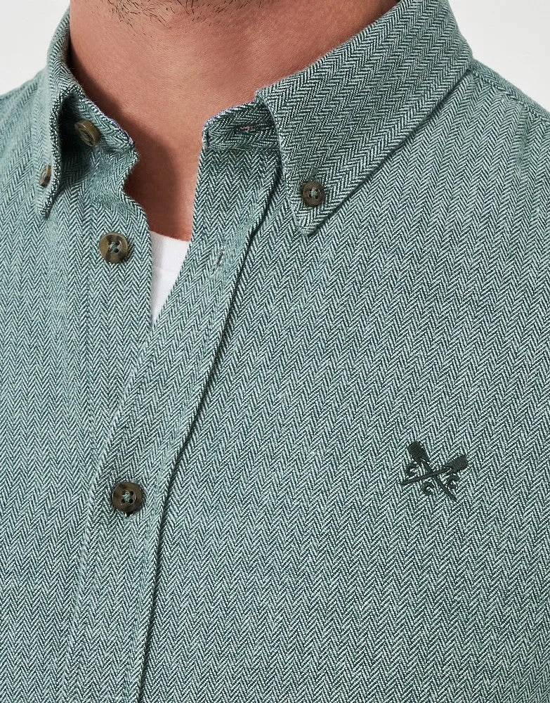 Crew Clothing Herringbone Cotton Flannel Shirt