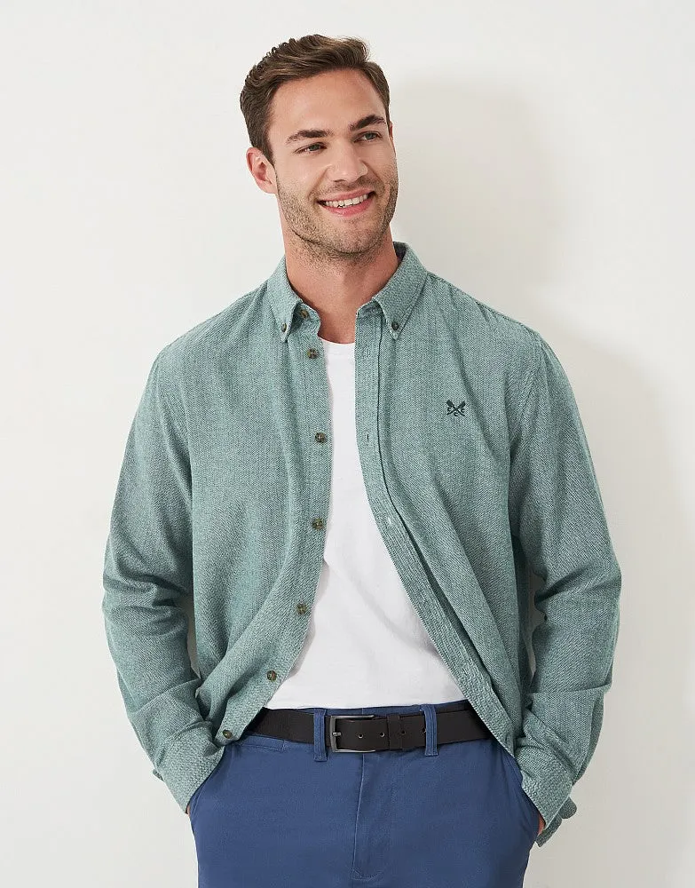 Crew Clothing Herringbone Cotton Flannel Shirt