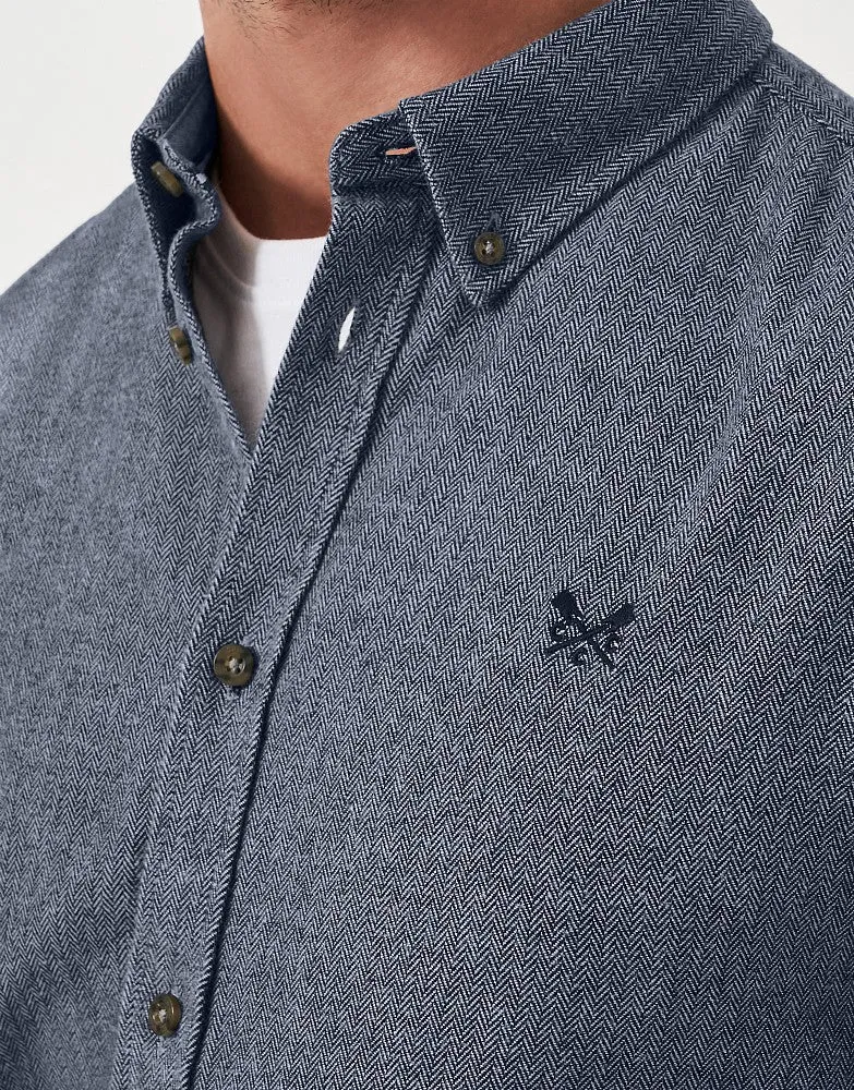Crew Clothing Herringbone Cotton Flannel Shirt