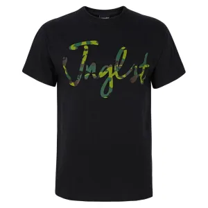 Jnglst Camo Script Black T-Shirt