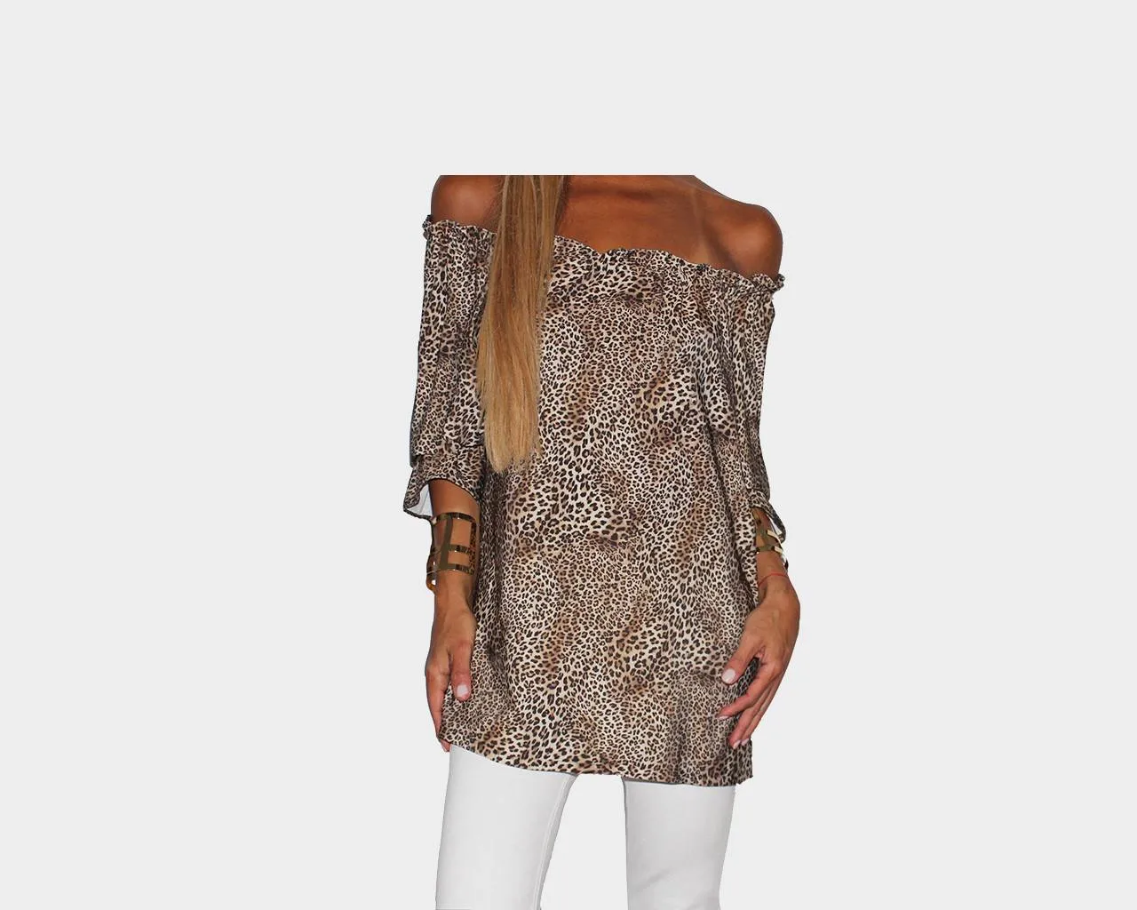 Leopard Off-Shoulder Top - The Ibiza