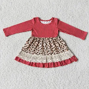 Maroon Dots Dress Fall Clothing Girls