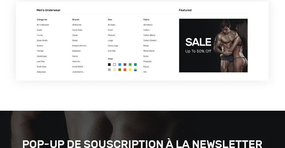 Mens Swimming Clothing - Magento Website Design
