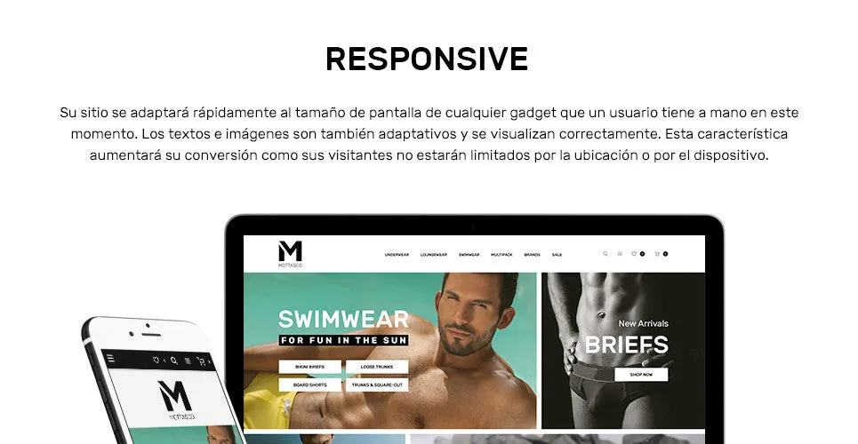Mens Swimming Clothing - Magento Website Design