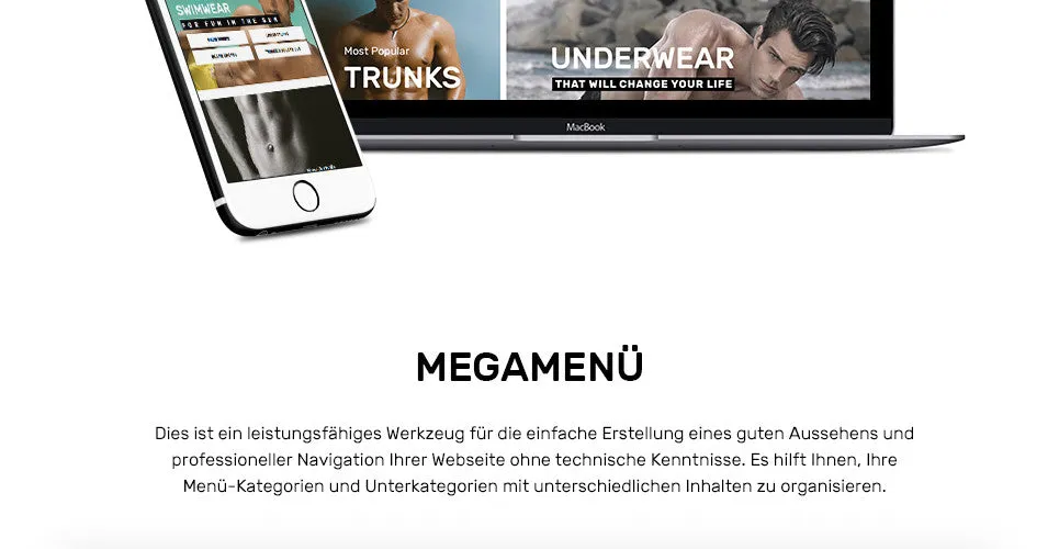 Mens Swimming Clothing - Magento Website Design