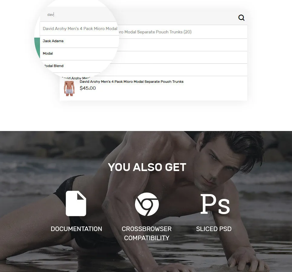 Mens Swimming Clothing - Magento Website Design