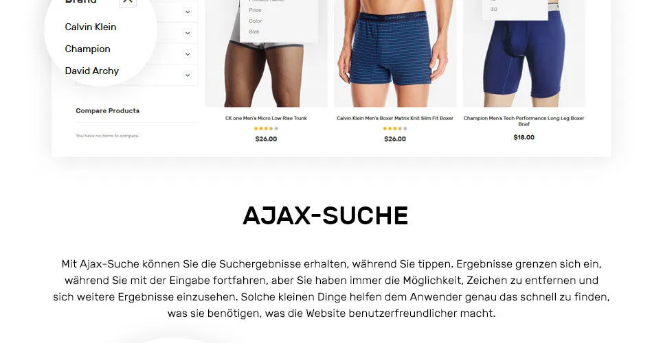 Mens Swimming Clothing - Magento Website Design