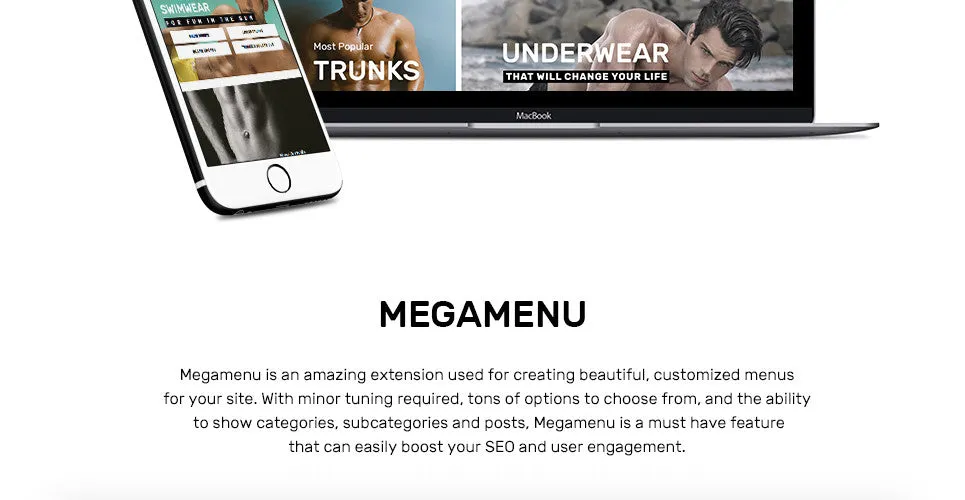 Mens Swimming Clothing - Magento Website Design