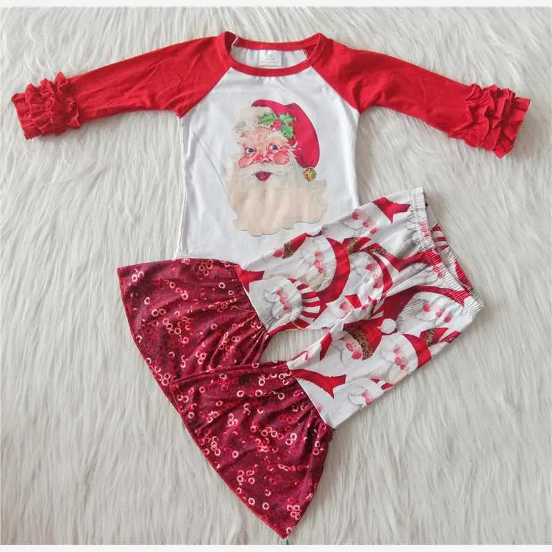 santa print clothing set